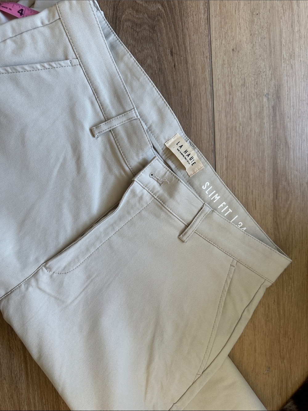 Men's Cream Chino Pants - Classic Straight Fit